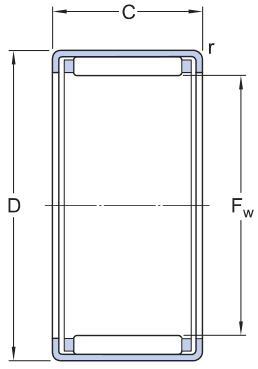 Bản vẽ kỹ thuật Vòng Bi SKF HK 1816