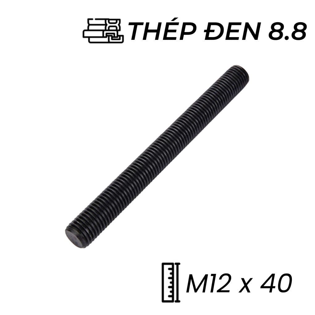 Guzong Thép Đen 8.8 M12x40