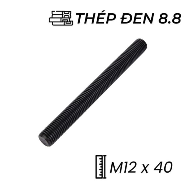 Guzong Thép Đen 8.8 M12x40
