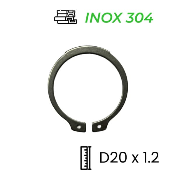Phe Gài Trục Inox 304 DIN471 D20x1.2