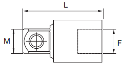 Bản vẽ kỹ thuật Đầu Chuyển Đổi Đầu Tuýp 1/2"F×3/8"M SATA 13913