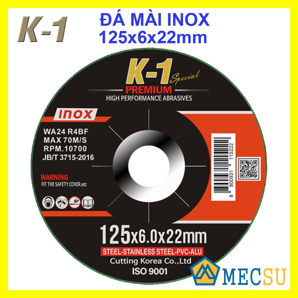 [Ngừng Kinh Doanh] Đá Mài Inox K1 (Màu Xanh) 125x6x22.2mm M125X6