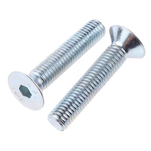 Lục Giác Chìm Col Thép Mạ Kẽm Trắng Cr3+ 10.9 DIN7991 M4x10