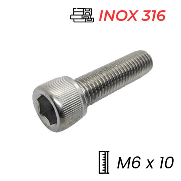 Lục Giác Chìm Đầu Trụ Inox 316 DIN912 M6x10
