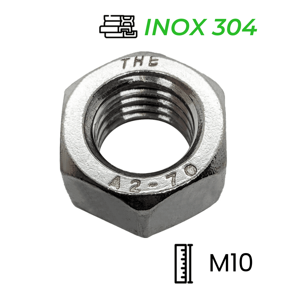 Tán Inox 304 DIN934 M10