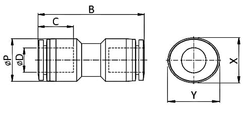 Bản vẽ kỹ thuật Đầu Nối Khí Thẳng SANG-A GPUC10