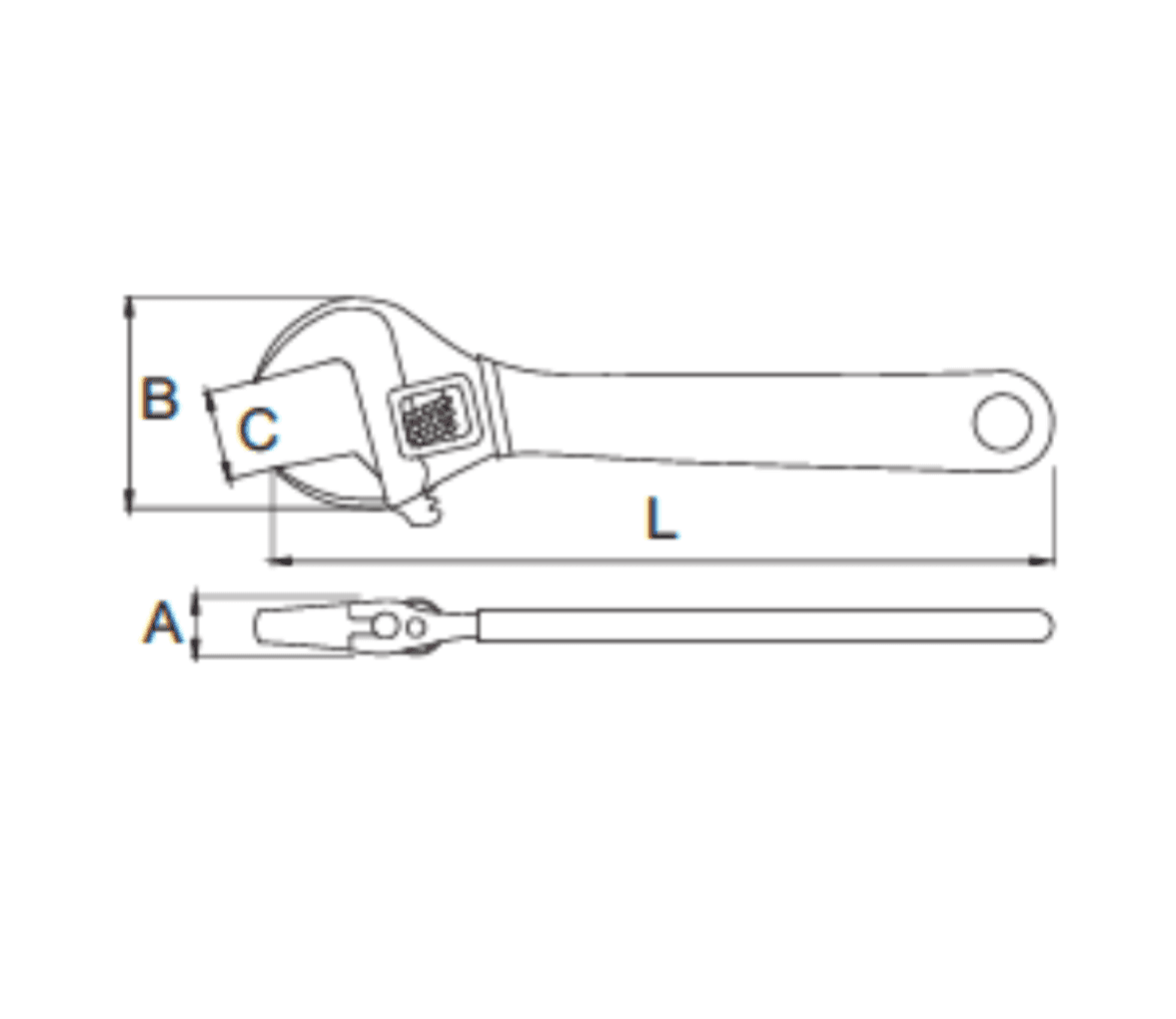 Bản vẽ kỹ thuật Mỏ Lết Có Điều Chỉnh Kiểu Châu Âu 15 inch SATA 47253