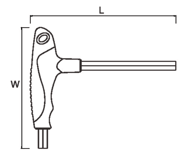 Bản vẽ kỹ thuật Lục Giác Đầu Bi Chữ T Cán Hai Màu 10x255 mm Bosi BS428110