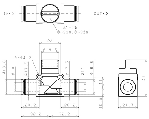 Bản vẽ kỹ thuật Van Tay Khí Nén Pisco HV10-10-2W