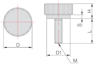 Bản vẽ kỹ thuật Núm vặn Buyoung M4x15 CKS4-15