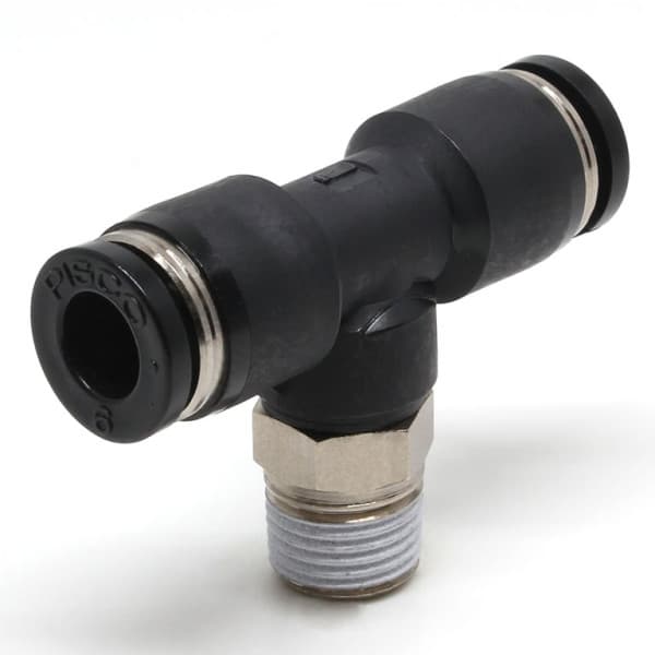 Đầu Nối Nhanh Khí Nén Chữ T Phi 6mm Ren Ngoài R1/8 Pisco PB6-01