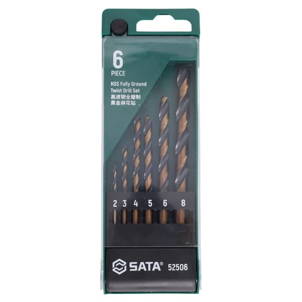 Bộ Mũi Khoan Xoắn Coban Vàng Đen 6 Chi Tết SATA 52506
