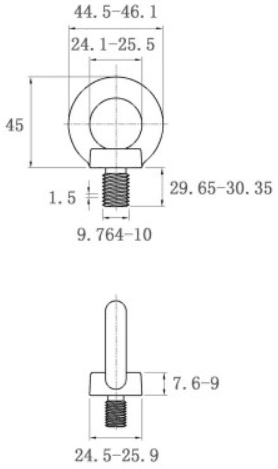 Bản vẽ kỹ thuật Bulong Vòng Thép Mạ Kẽm DIN580 M10x30
