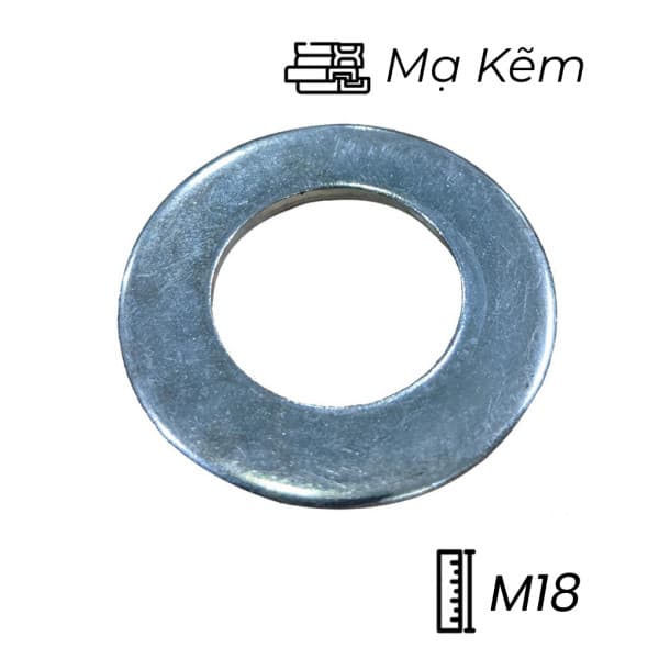 Lông Đền Phẳng Thép Mạ Kẽm DIN125 M18