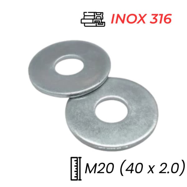 Lông Đền Phẳng Inox 316 M20 (40x2.0)