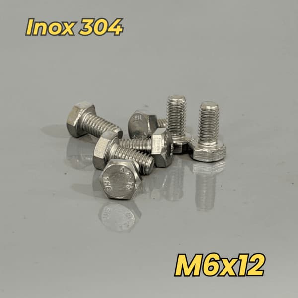 Bulong Inox 304 DIN933 M6x12