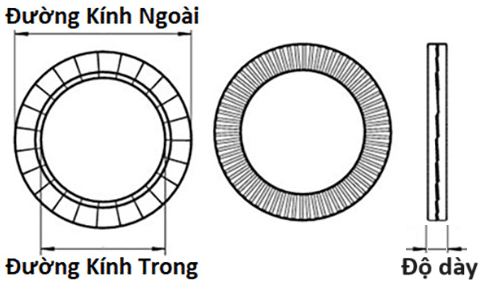 Bản vẽ kỹ thuật Lông Đền Heico-Lock Thép Mạ Zinc Flake M3
