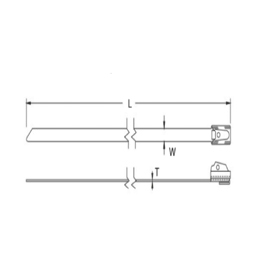Bản vẽ kỹ thuật Dây Rút Inox Bọc Nhựa KST 250 X 8.0 mm STBCE-250M