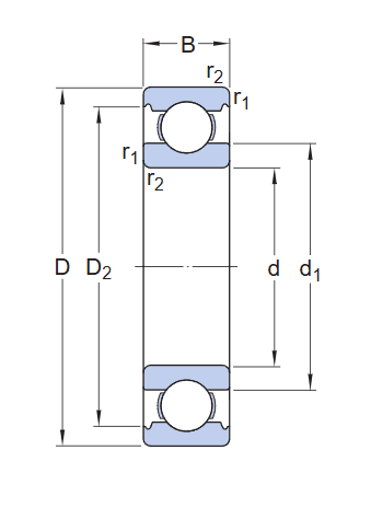 Bản vẽ kỹ thuật Vòng Bi SKF PER.6302-DC3V2S0-A