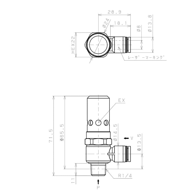 Bản vẽ kỹ thuật Bộ Tạo Chân Không Dòng VH - VS Pisco VHH15-802