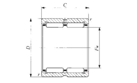 Bản vẽ kỹ thuật Vòng Bi Kim Gia Công 40x52x36 mm IKO RNA 69/32