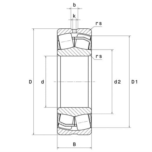 Bản vẽ kỹ thuật Vòng Bi Tang Trống 95x200x67 NTN LH-22319EV1U35K