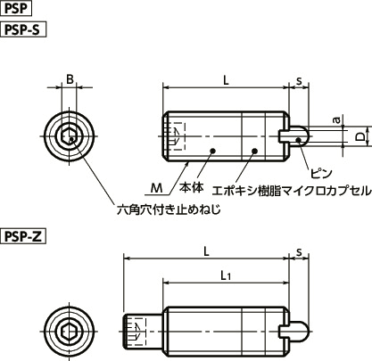 Bản vẽ kỹ thuật Vít Bi Nhún Thép Mạ Đen Chịu Tải M3 L15 NBK -PSP-3-3-S