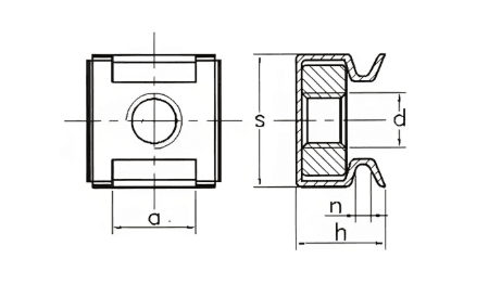 Bản vẽ kỹ thuật Tán Cài Thép Mạ Kẽm 4.6 M5