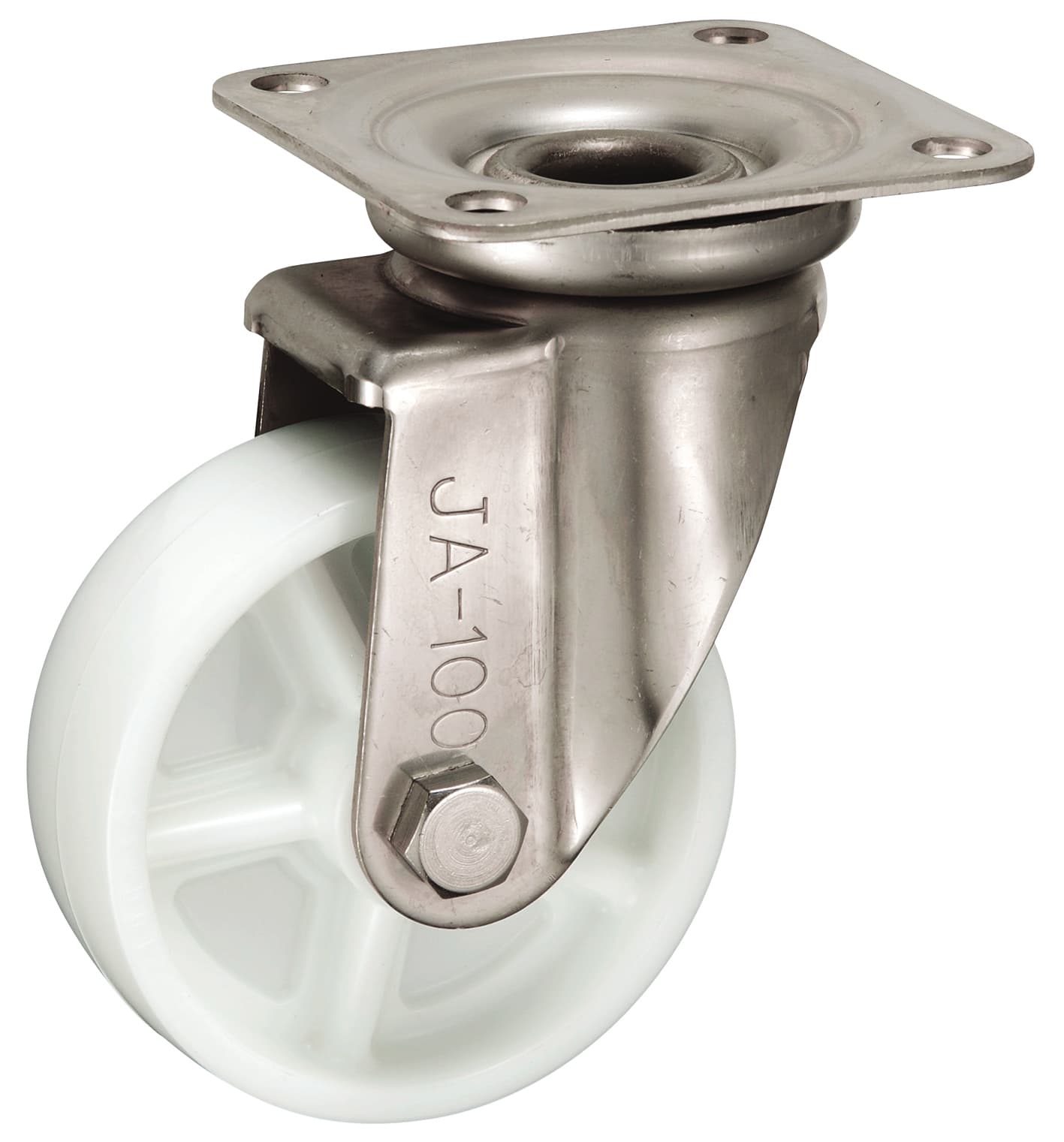 Bánh Xe Nylon Càng Inox Xoay Không Phanh D100 UKAI PBDJA-100