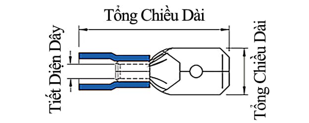 Bản vẽ kỹ thuật Đầu Cosse Ghim Đực Cách Điện 0.5-1.5mm2 KST Màu Đỏ MDV1-110(5)