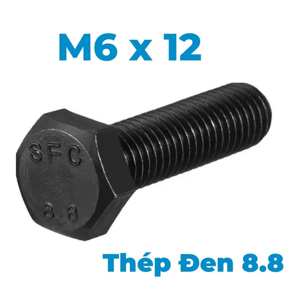 Bulong Thép Đen 8.8 DIN933 M6x12