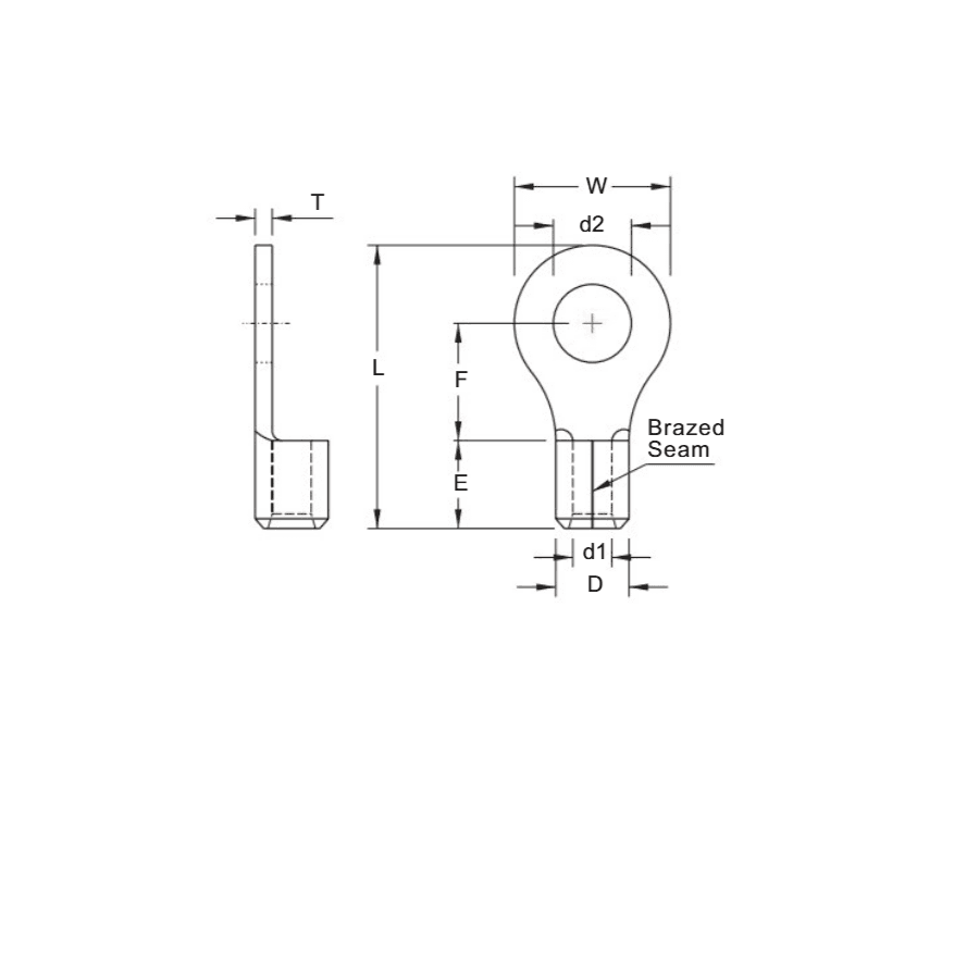 Bản vẽ kỹ thuật Cosse Tròn Trần 0.5-1.5mm2 KST RNB1-14