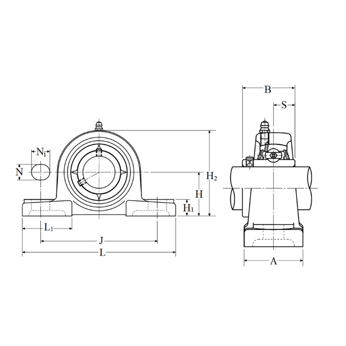 Bản vẽ kỹ thuật Gối Đỡ Vòng Bi Cầu d35 mm NTN UCP207D1