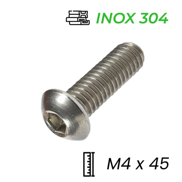 Lục Giác Chìm Mo Inox 304 ISO7380 M4x45