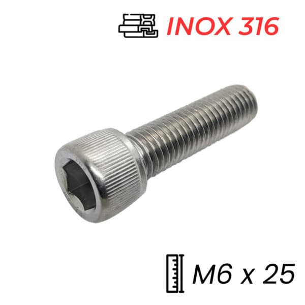 Lục Giác Chìm Đầu Trụ Inox 316 DIN912 M6x25