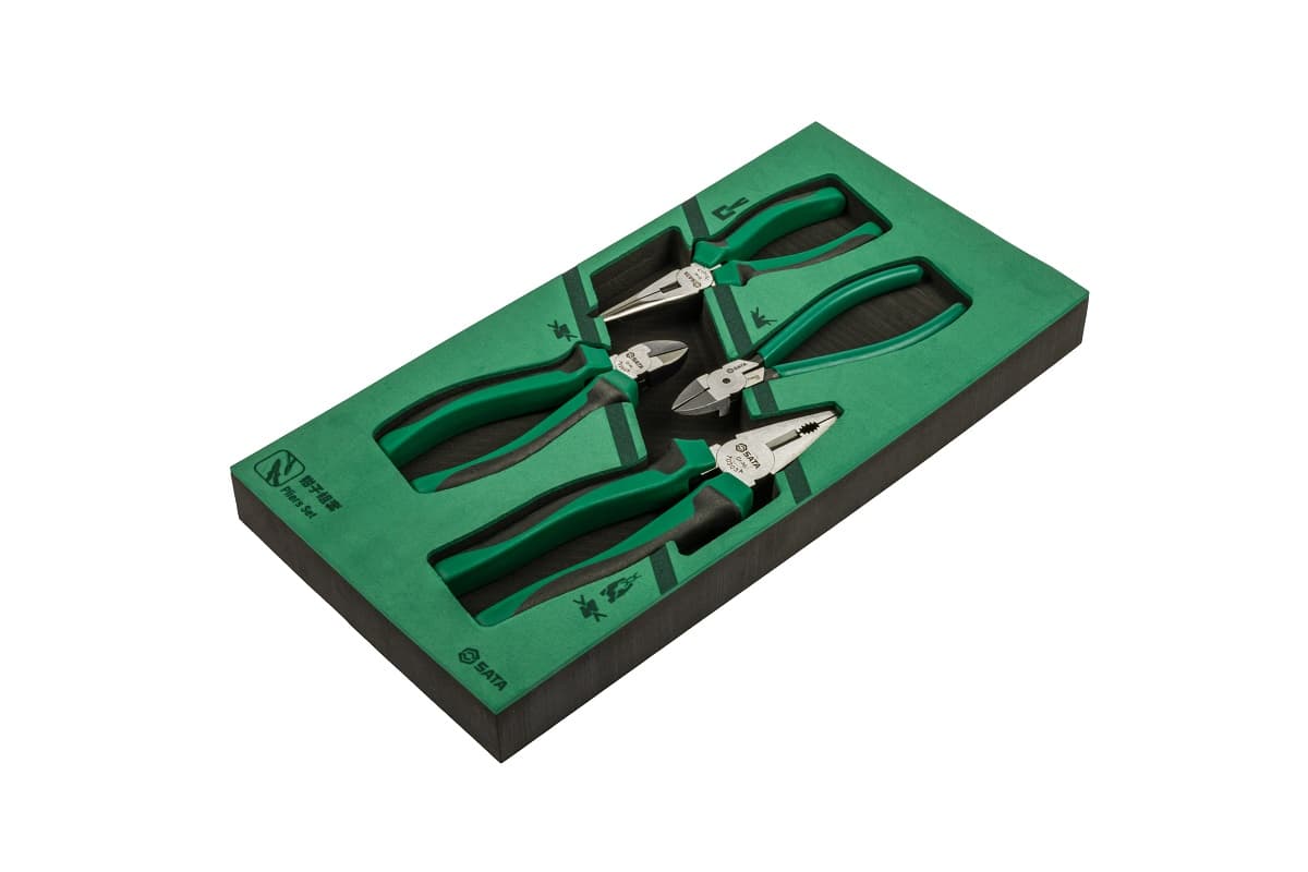 Bộ Kìm (Nhọn. Bằng. Cắt) 4 Chi Tiết Sata 09912A