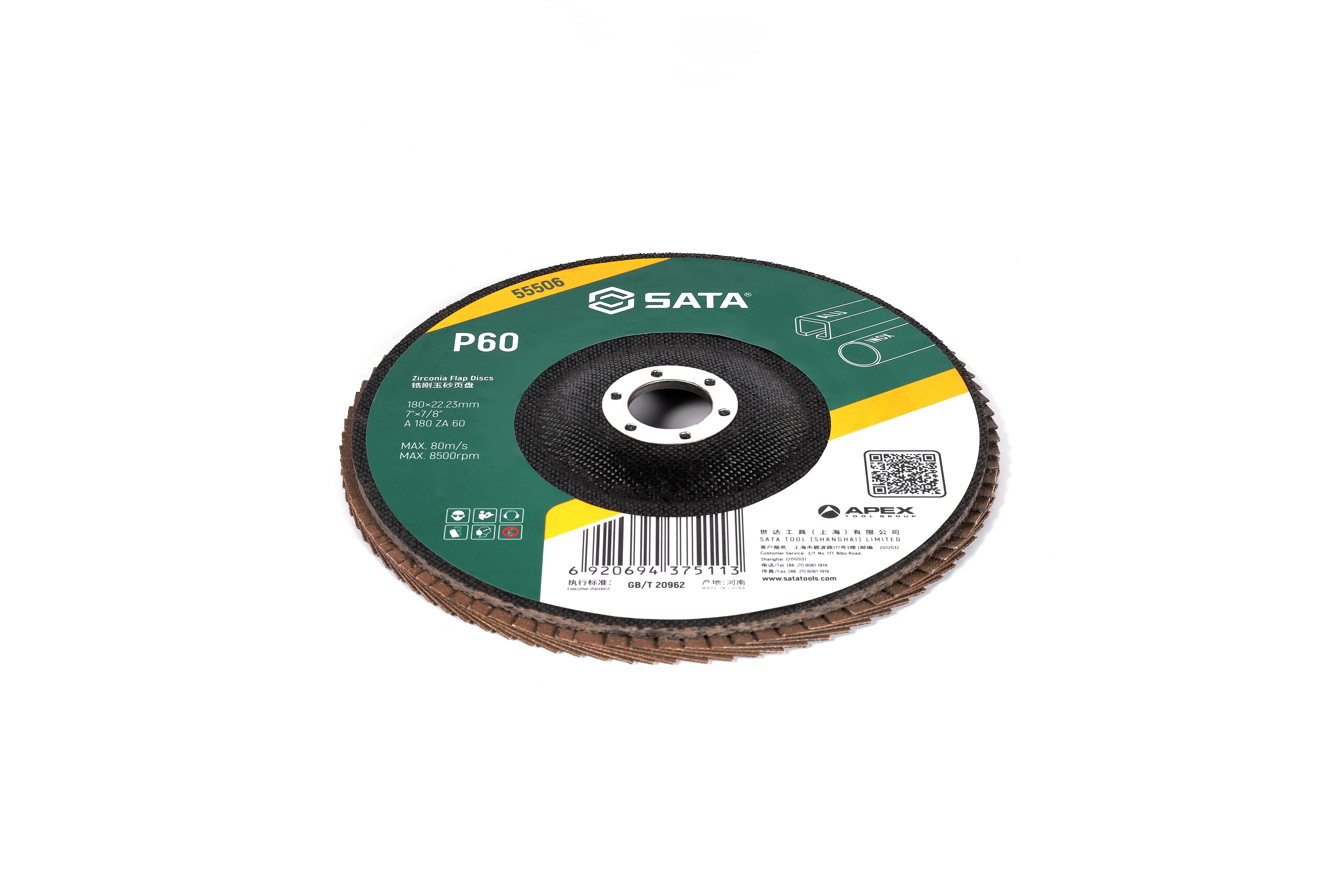 Nhám Xếp Zirconia Cao Cấp 180×P60×22.23 mm SATA 55506