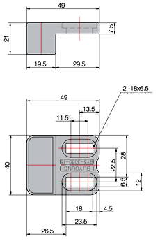 Bản vẽ kỹ thuật Hít Cửa Nam Châm Cho Khung Nhôm BY3-3060