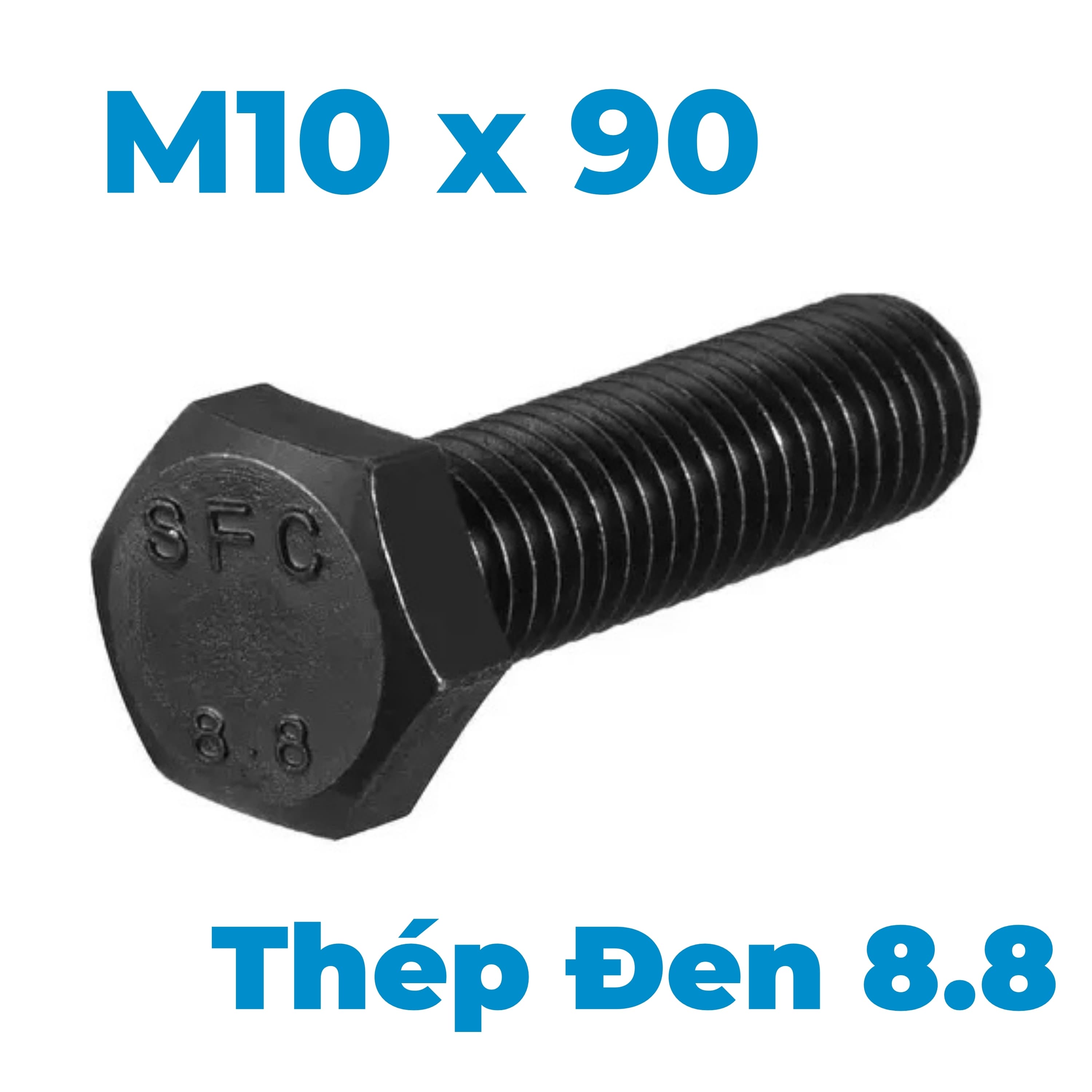 Bulong Thép Đen 8.8 DIN933 M10x90