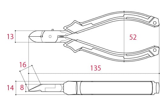 Bản vẽ kỹ thuật Kìm Cắt Điện Tử TSUNODA MN-125DG