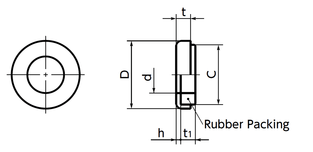 Bản vẽ kỹ thuật Lông Đền Làm Kín Dạng Phớt Inox 304 Kèm Cao Su NBR M3 NBK Dòng SWS