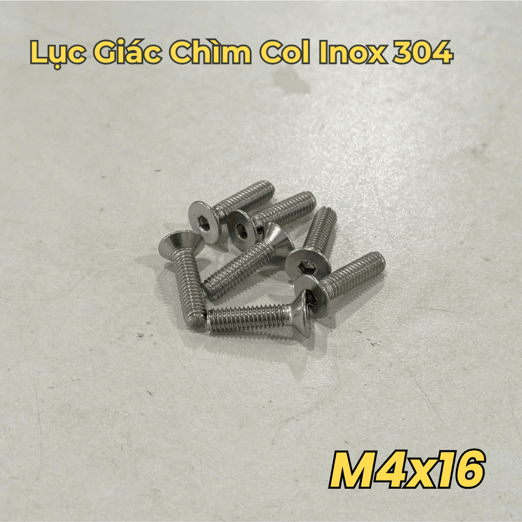 Lục Giác Chìm Col Inox 304 DIN7991 M4x16 (50Cái/Bịch)