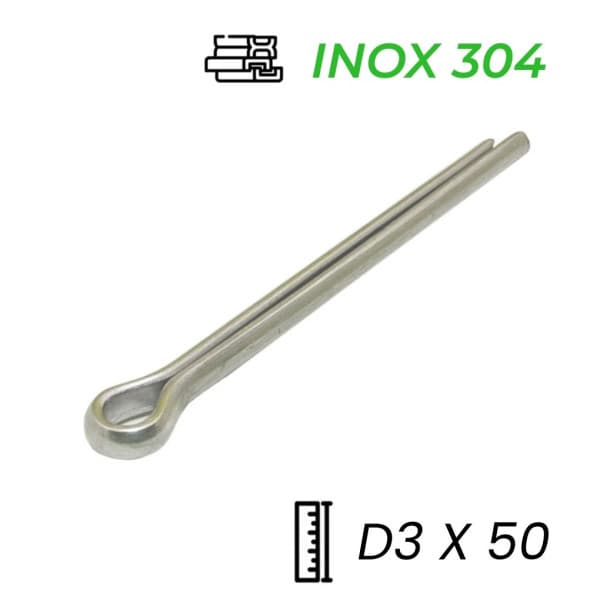 Chốt Chẻ Inox 304 (Chốt Bi) GB91 D3x50mm
