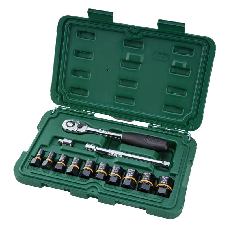 Bộ Đầu Tuýp Đầu Bông Kiểu BoltBiter Dr.1/4 / Dr.3/8 inch 13 Chi Tiết Sata 09137
