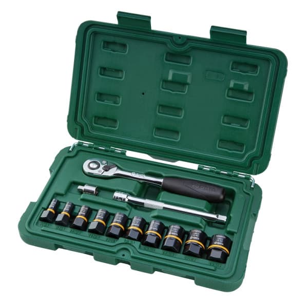 Bộ Đầu Tuýp Đầu Bông Kiểu BoltBiter Dr.1/4 / Dr.3/8 inch 13 Chi Tiết Sata 09137