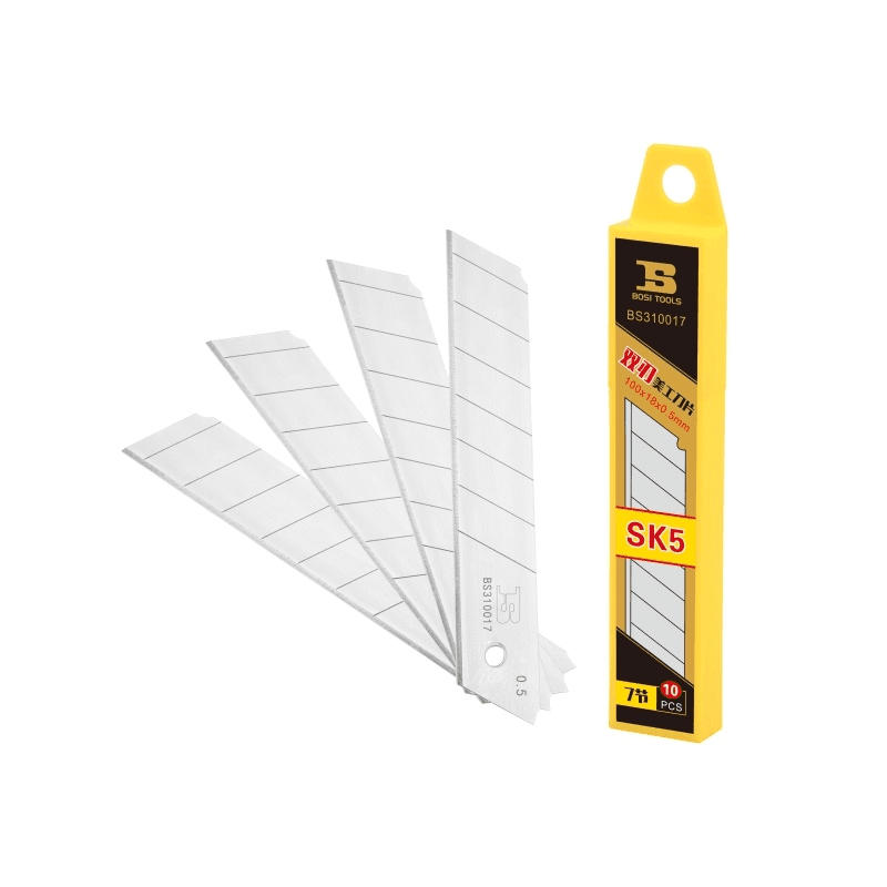 Hộp 10 Lưỡi Dao Rọc Giấy 18 mm Loại Thường Bosi BS310017
