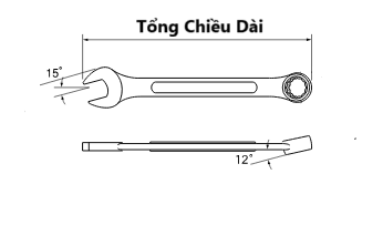 Bản vẽ kỹ thuật Cờ Lê Vòng Miệng 21 mm ASAHI ASA-CP0021