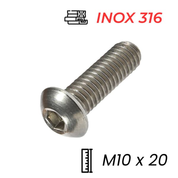 Lục Giác Chìm Mo Inox 316 ISO7380 M10x20