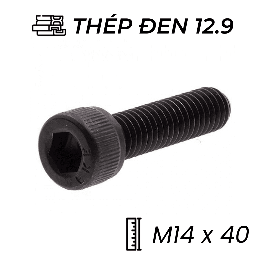 Lục Giác Chìm Đầu Trụ Thép Đen 12.9 DIN912 M14x40