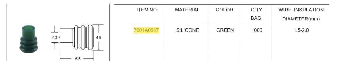 Bản vẽ kỹ thuật Rubber Seal KST 7001A0647